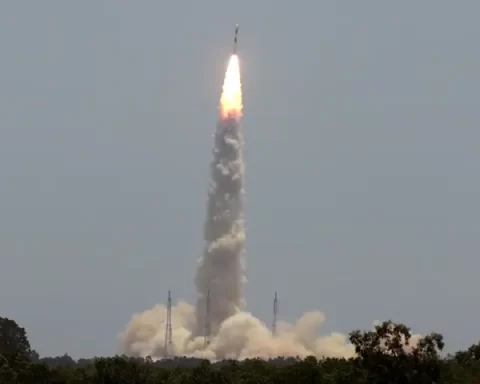 India's PSLV-C57 blasts off carrying the Aditya-L1 spacecraft from the Satish Dhawan Space Centre at Sriharikota, India, September 2, 2023. REUTERS/Stringer
