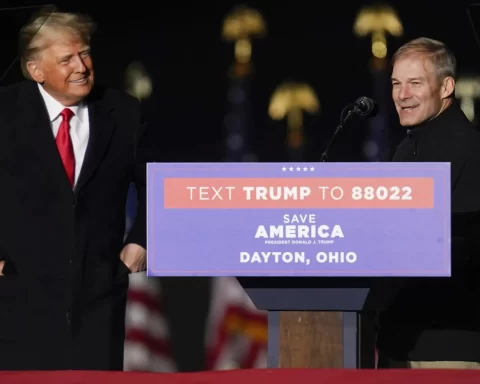 Ex President Donald Trump welcomes Rep. Jim Jordan, R-Ohio