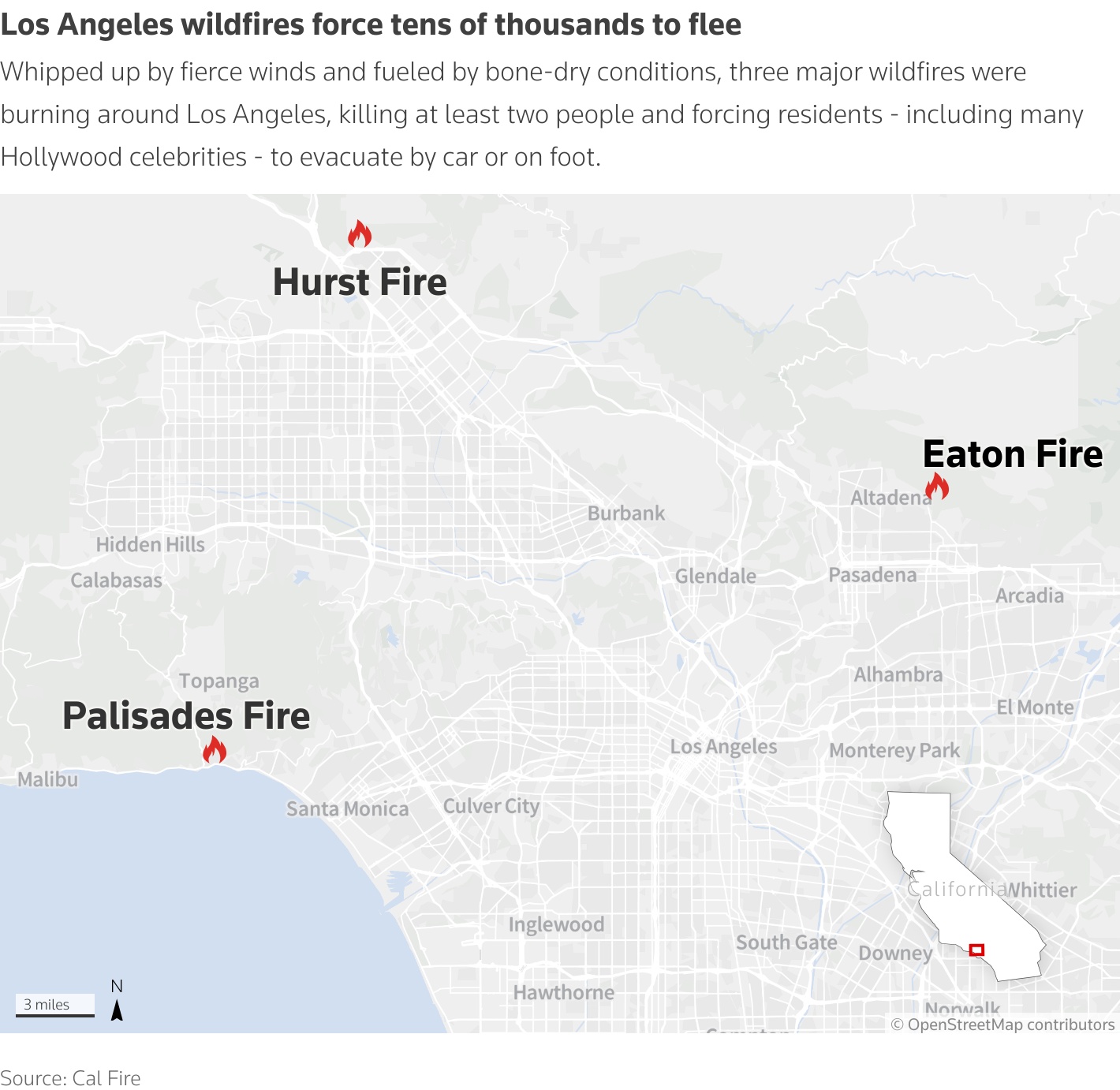 Los Angeles wildfires spread