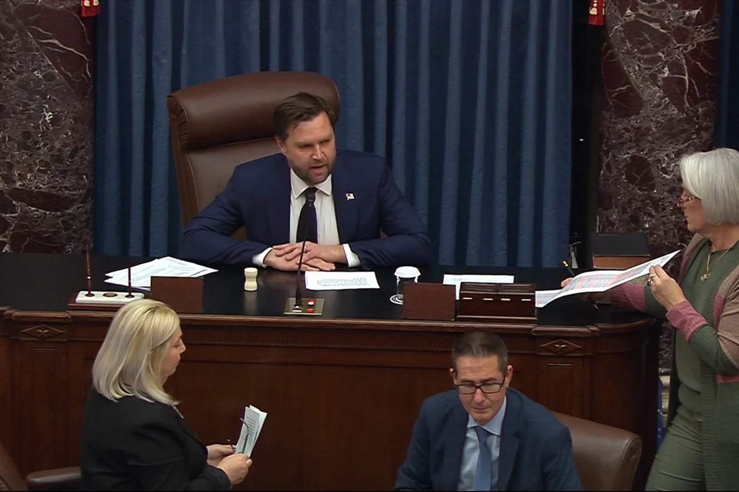 Vice President JD Vance casts the tie breaking vote