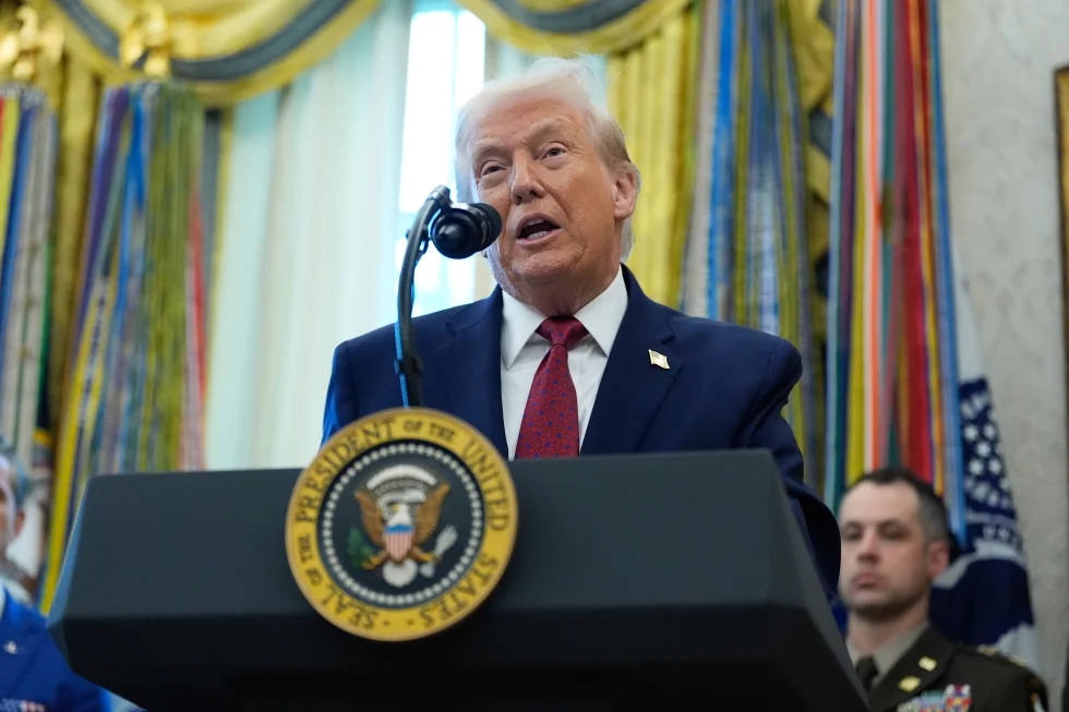 Iran fires on targets across Mideast while Israel and US hit Tehran as war shows no signs of slowing 2 President Donald Trump speaks during a Mexican Border Defense Medal presentation in the Oval Office of the White House, Monday, Dec. 15, 2025, in Washington. (Photo: AP)