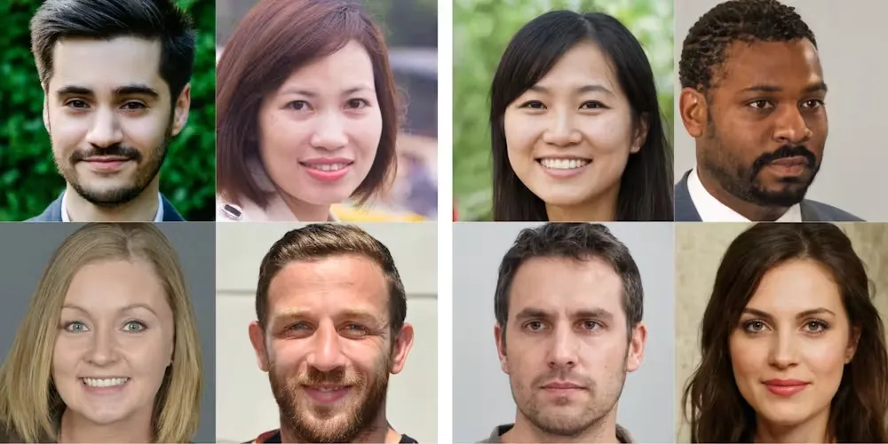 People can learn to spot AI faces – but clues are no longer obvious 1 human and AI faces
