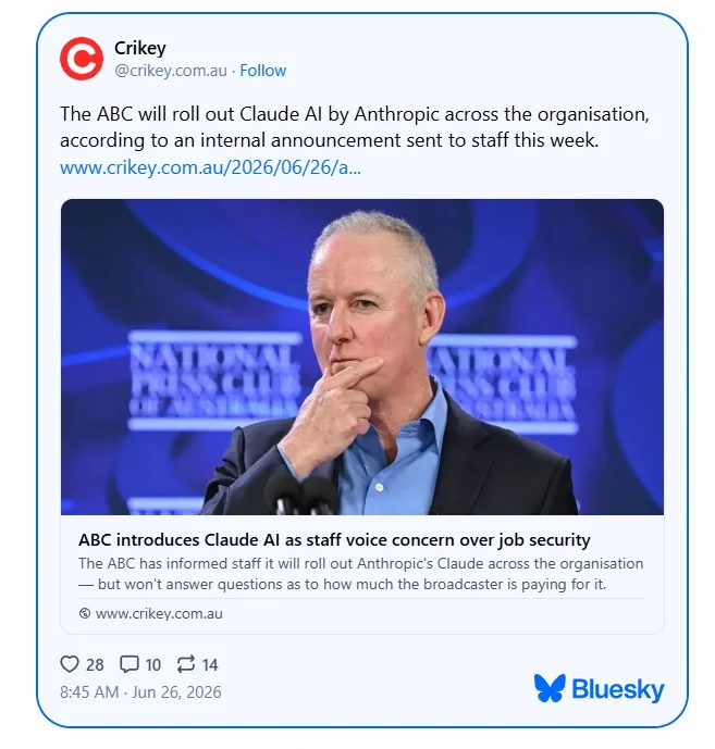 ABC will trial using AI for journalism. What are the risks and benefits 1 claude AI