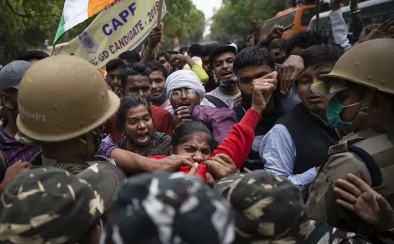 Why India’s ‘Gen z’ protests had such impact – and bringing real reform will be much harder 1 protesters scuffle