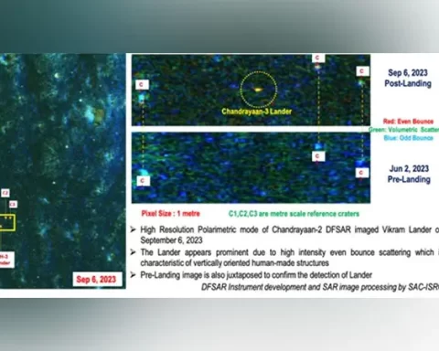 Chandrayaan-2 takes a photograph of Chandrayaan-3