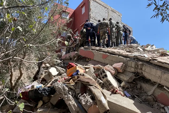 What to know about the Morocco earthquake and the efforts to help 2 Rescuers carry a search operation following a powerful earthquake, in Amizmiz, in Morocco, September 9, 2023