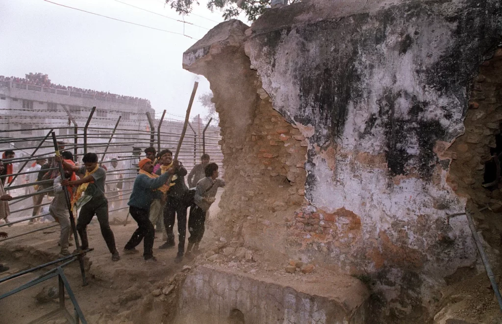 A decades long Hindu nationalist dream is about to be achieved. What does this mean? 1 Babri Masjid Mosque with iron rods at a disputed holy site in the city of Ayodhya in 1992