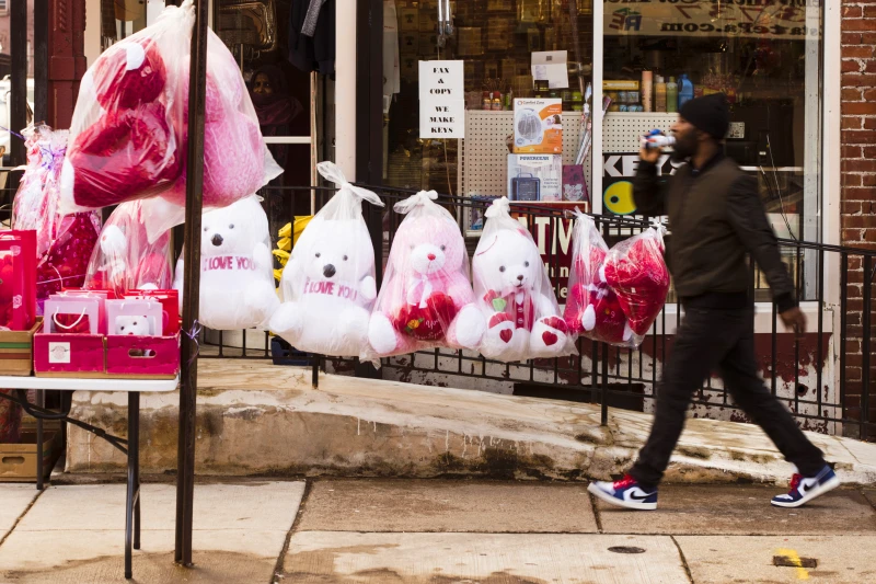 Here’s how to beat the hype and overcome loneliness on Valentine’s Day 2 pedestrian passes Valentines day stuffed animals for sale ahead of the holiday in Philadelphia