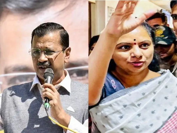 Delhi Chief Minister Arvind Kejriwal and BRS leader K Kavitha (File Photo/ANI)