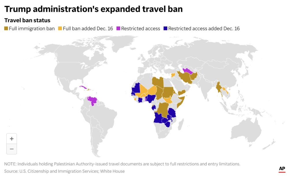 Trump expands travel ban and restrictions to include an additional 20 countries 1 Trump expands Travel ban