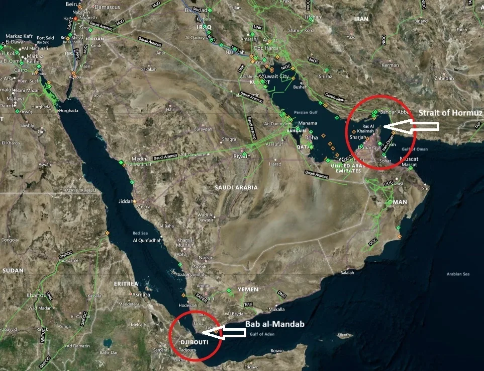 Iran warns US over ground attack as regional powers meet in Pakistan 2 Strait of Hormuz map