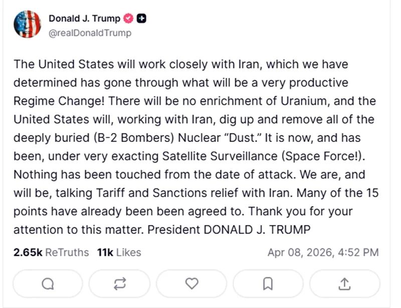Trump says US will 'dig up' uranium buried in Iran; Iran does not confirm 1 Donald Trump social media