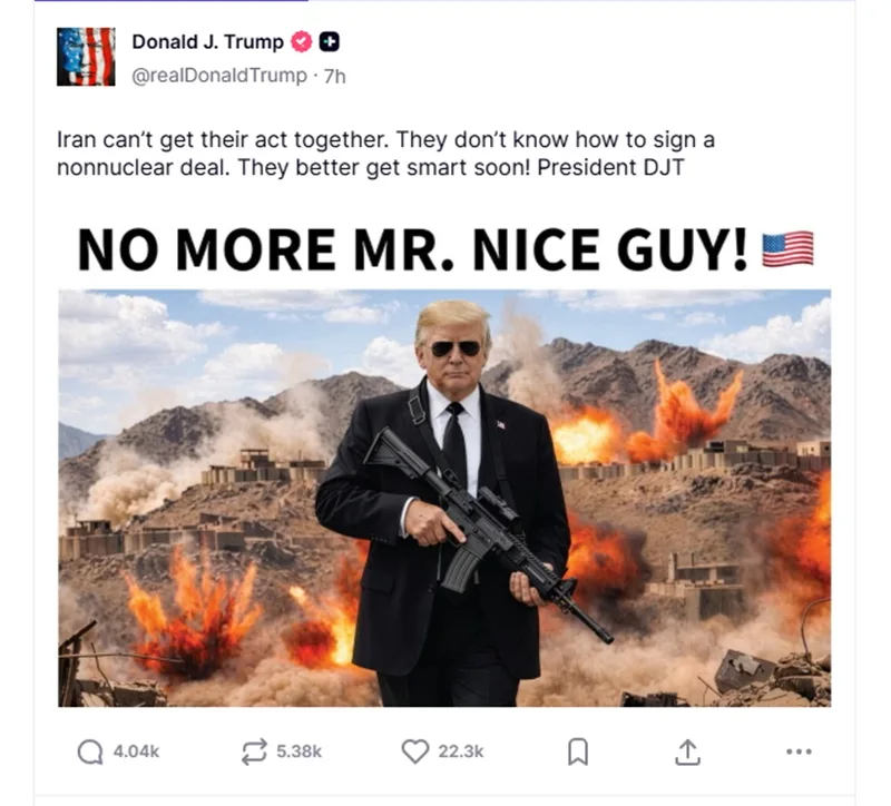 Trump urges Iran to sign a deal and discusses prolonged blockade 1 NO MORE NICE GUY